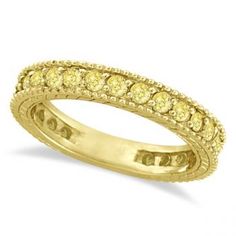 Fancy Yellow Canary Diamond Eternity Ring Band 14k Yellow Gold (1.00ct) Canary Diamond Ring, Yellow Canary, Canary Diamond, Colored Diamond Rings, Diamond Eternity Ring, Yellow Diamond Rings, Yellow Engagement Rings, Diamond Jewel, Yellow Wedding