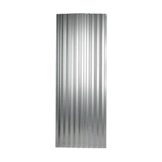 a tall metal object with vertical lines on the bottom and sides, against a white background