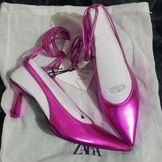 Brand New With The Tag, No Flaws Heel Is Approx 2.5in True To Size Usa6.5 Or Eu37 Thank You, Your Purchase Supports My Small Business, I Appreciate It. Don't Have A Poshmark Account? Sign Up Today Using My Code: Aleksabrooklyn & Save $10 Off Your 1st Order! Pink Kitten Heels With Heel Strap For Party, Pink Slingback Pumps With Wrapped Heel For Party, Pink Party Slingback Pumps With Wrapped Heel, Pink Party Kitten Heels With Padded Heel, Pink Pointed Toe Kitten Heels With Heel Strap, Pink Kitten Heels With Heel Strap And Pointed Toe, Pink Block Heel Court Shoes For Party, Pink Closed Toe Kitten Heels For Party, Purple Wrapped Block Heels