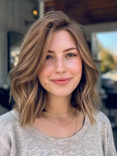 Discover the Versatile Lob Haircut for All Hair Types and Face Shapes Short Fine Hair With Curtain Bangs, Thick Hair Lob Round Face, Shoulder Length Hair For Thinner Hair, Long Bob With Curtain Bangs Round Face, Lob Fine Hair, Lob With Side Part, Curtain Bangs Lob, Curtain Bangs For Fine Hair, Textured Lob Haircut Mid Length