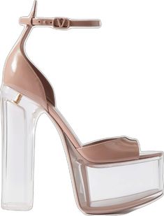 Formal Leather Sandals With Translucent Outsole, Luxury Heels With Translucent Outsole For Summer, Luxury High Heels With Translucent Outsole, Valentino Garavani Shoes, Defying Gravity, Leather Platform Sandals, Antique Roses, Valentino Garavani, Gravity