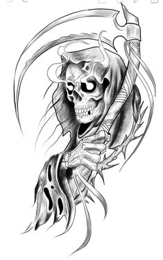 Cool Skull Drawings, Skull Hand Tattoo, Scary Tattoos