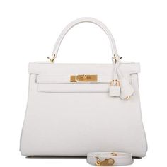 Hermes White Clemence Retourne Kelly 28cm Gold Hardware Kelly Bags, Pregnant Princess, Dream Bag, Hermes Kelly 28, Hermes Kelly Bag, Hardware Shop, Hermes Box, Kelly Bag, Hermes Handbags