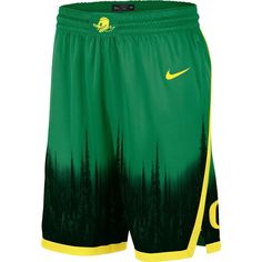 Look like a member of the Oregon Ducks team when you wear these Limited Basketball shorts from Nike. They feature authentic Oregon Ducks graphics and a flexible waistband for extra comfort. You'll feel ready to hit the hardwood in this pair of shorts designed with moisture-wicking Dri-FIT technology and Nike Dry fabrics that evaporate away sweat faster to help you stay cool. Brand: Nike Dri-FIT  technology wicks away moisture Elastic waistband with drawstring Heat-sealed graphics Imported Inseam Nike Short Bottoms For Sports, Nike Bottoms With Elastic Waistband For Sports Season, Green Casual Bottoms For Sports Events, Casual Green Bottoms For Sports Events, Nike Green Moisture-wicking Bottoms, Nike Cotton Shorts For Sports Events, Green Athletic Shorts For Sports Season, Nike Shorts With Elastic Waistband For Sports Season, Nike Green Moisture-wicking Shorts