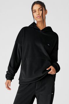 Velour Baller Hoodie - Black Cheap Athletic Heather Hooded Hoodie, Affordable Gray Athleisure Hoodie, Cheap Hooded Athleisure Activewear, Cheap Cotton Athleisure Sweatshirt, Cheap Purple Sporty Hoodie, Sporty Moisture-wicking Sweatshirt, Cheap Cotton Hoodie For Workout, Cheap Hooded Track Jacket With Pockets, Luxury Black Track Jacket With Drawstring Hood