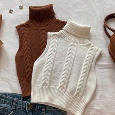 Super Cute And Stylish Ships In 5-10 Business Days Woolen Outfits For Women, Woolen Clothes For Women, Knit High Neck Tank Top, Woolen Tops For Women, Plain Turtleneck, Woolen Top, Turtle Neck Sleeveless, Woolen Tops, Woolen Sweater