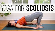 a woman is doing yoga for scolloisis