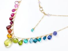 THE JEWELRY IS SHIPPED via DHL EXPRESS (2-5 days delivery door to door). THE DHL SHIPPING COST IS INCLUDED IN THE PRICE. The Fancy Summer Necklace - Rainbow Multi Gemstone Necklace in Gold Filled, Precious Drop Necklace ► Measurements / Details: - Necklace Length: Made to order - Clasp: Secure Artisan Clasp (possible to change to a regular 11.5mm Lobster Clasp, just please leave a note during the checkout or write me) - Gold: High quality 14K Gold Filled - Silver: High quality Sterling Silver ► Multi Gemstone Necklace, Colorful Necklace, Rainbow Gemstones, Gemstone Beads Jewelry, Rainbow Necklace, Pink Topaz, Summer Necklace, Opal Bracelet, Amethyst Beads