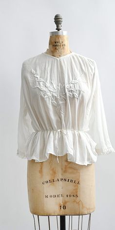 antique 1910s Edwardin iris embroidered peplum blouse Edwardian Fashion Modern, Perfect White Shirt, Daily Living, Inspo Board, Vintage Inspired Outfits, Peplum Blouse, Mori Girl