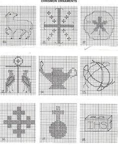 cross stitch patterns with different designs on them