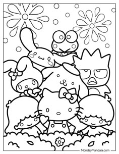 the simpsons family coloring page with flowers and plants on it, as well as an image of