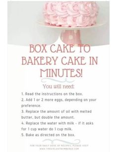 an advertisement for a cake in minutes recipe