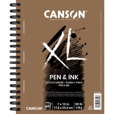 the canson pen and ink book is open to show it's black paint