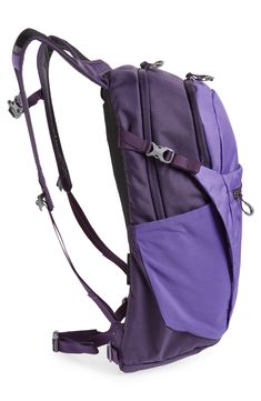 With plenty of storage compartments and a durable, water-repellent finish, this backpack is ideal for hikes and everyday use. The sturdy pack is made with bluesign®-approved recycled fabric that adds a sustainable element to the style. Two-way top zip closures Top carry handle; adjustable backpack straps with chest and waist straps Side compression straps Exterior zip and slip pockets; luggage pass-through Interior key clip; interior sleeve fits hydration reservoir or 15" laptop Durable water-re Purple Outdoor Backpack With Adjustable Strap, Functional Purple Backpack With Zipper Closure, Osprey Backpack Daypack, Osprey Daylite, Multicolor Backpack With Adjustable Strap For On-the-go, Hydration Backpack, Blue Travel Backpack With Anti-theft Pocket, Key Clip, Backpack Straps