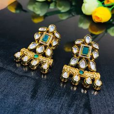 These are a beautiful pair of Earrings, made with beautifully Kundan beaded. These earrings work well with all types of clothing, whether it be formal attire or a casual party. Option 1 : Red Color (E716) Option 2 : Green Color (E717) Eye-catching and unique jewellery that will set you apart. Gift this piece to a loved one, and see their face light up with joy. Best for gifting or for personal use, wear it to any occasion and be in the spotlight. Traditional Green Beaded Earrings For Party, Elegant Plug Earrings For Festive Celebration, Traditional Green Beaded Party Earrings, Elegant Festive Beaded Chandelier Earrings, Elegant Beaded Bridal Earrings For Festivals, Elegant Beaded Danglers For Party, Elegant Festive Celebration Plug Earrings, Elegant Chandbali Beaded Earrings, Elegant Chandbali Beaded Earrings For Festivals