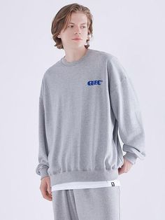 Editor's Notes Cut for signature oversized sweatshirt, this is comfortable and versatile sweatshirt with small logo accent. It's cut from high-density heavy weight cotton-blend terry with soft touch and finished with ribbed cuffs and hem to hold silhouette.- Crew neck- Logo print at chest- Drop shoulder- Ribbed edges- Point logo label at cuffs- Oversized fit- Unisex wear- Tumble washing and tentar finish for soft touch and minimizing shrinkage- 2 fabric options: French terry or napping backMeasurements (in.) Size: M / L / XL / XXL- Shoulder: 22.8 in. / 24.8 in. / 25.6 in. / 26.4 in. - Chest: 21.3 in. / 23.2 in. / 25.6 in. / 26.4 in.    - Sleeve Length: 20.1 in. / 21.3 in. / 22.0 in. / 22.8 in.   - Total Length: 24.0 in. / 26.4 in. / 28.3 in. / 29.5 in. * Model info: Man - 6' 1.6, Fitting s Casual Crew Sweats With Embroidered Logo, Urban Drop Shoulder Sweatshirt With Ribbed Cuffs, Relaxed Fit Crew Sweatshirt For Campus, Gray Embroidered Logo Sweatshirt For Streetwear, Gray Sweater With Embroidered Logo For Streetwear, Gray Long Sleeve Sweatshirt With Logo Print, Gray Fleece Crew Sweats, Streetwear Relaxed Fit Sweats With Embroidered Logo, Relaxed Fit Embroidered Logo Sweats For Streetwear