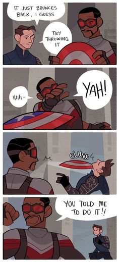 two comics with captain america and the caption that says, you told me to do it