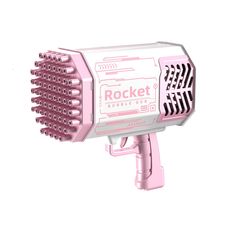 a pink hair dryer sitting on top of a white wall