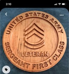 carved wooden plaque for the united states army sergeant first class