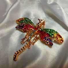 Nib Betsey Johnson Rhinestone Brooch Absolutely Gorgeous! Purple Rhinestones Brooch As A Gift, Purple Rhinestone Brooches For Gifts, Purple Rhinestone Brooches As A Gift, Purple Rhinestone Brooches As Gifts, Crystal Pins With Rhinestones For Gifts, Purple Rhinestone Party Brooches, Multicolor Rhinestones Brooches For Gifts, Multicolor Rhinestone Brooches As Gifts, Elegant Multicolor Rhinestone Brooches