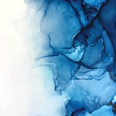 an abstract painting with blue and white colors