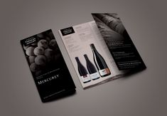 an open brochure with wine bottles on it