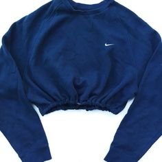 Look Hip Hop, Reworked Nike, Navy Blue Crop Top, Navy Sweatshirt, Blue Crop Top, Indian Salwar Kameez, Blue Crop Tops, Nike Sweatshirts