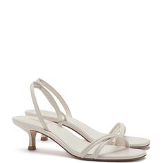 Mini Annie Sandal In Ivory Leather Neutral Shoes, Shoes Heels Classy, White Sandals Heels, Spring Sandals, Leather Wedding, Heels Classy, White Sandals, Evening Shoes, Elevate Your Look