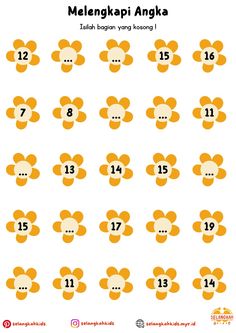 the numbers are arranged to form an orange flower