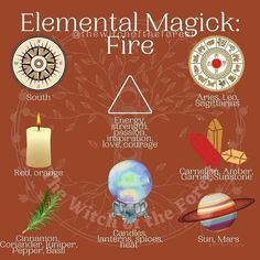 The Witch Of The Forest, Fire Element Witchcraft, Witch Basics, Fire Magick, Element Magic, Spiritual Crafts, Fire Witch, Digital Grimoire