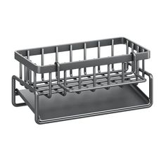 a metal dish rack with four compartments