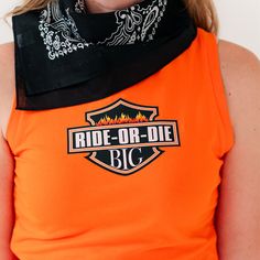 Hit the road in style with our Ride or Die Drawstring Tank Top! This sleeveless crop top features a bold orange color and a unique drawstring design. Perfect for showing your loyalty to your sorority, this shirt is a must-have for any biker themed reveal. Get ready for your big little reveal in this fun top. * Models are wearing Medium * Big Little Reveal Shirts, Big Little Reveal, Biker Chic, Top Models, Hit The Road, Ride Or Die, Big Little, Sleeveless Crop Top, Nice Tops