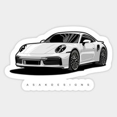 a white car sticker with the words askdesigns in black on it