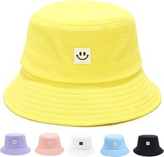 Fulfilled by our friends at Amazon Protect your little one's face and keep them cool in style with the Smile Face Bucket Hat! This adorable hat is the perfect summertime companion for your child, offering both sun protection and playful fun. Crafted for Comfort 100% COTTON MATERIAL Soft and breathable for all-day wear, keeping your child cool and comfortable. LIGHTWEIGHT & DURABLE: The lightweight design won't weigh your child down, while the durable construction ensures long-lasting use. ONE SI Cute Bucket Hats, Bucket Hat Fashion, Kids Sun Hat, Bucket Hat Summer, Kids Bucket Hat, Fisherman's Hat, Travel Hat, Bucket Cap, Grunge Look