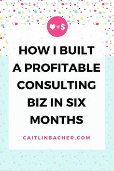 the words how i built a profitable consulting biz in six months