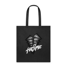 Promotional canvas tote bag | Brand: Spreadshirt | Made from 100% cotton canvas Casual Streetwear Bags With Logo Print, Black Bags With Graphic Print For Streetwear, Black Graphic Print Bags For Streetwear, Black Graphic Print Bag For Streetwear, Black Letter Print Bag For Streetwear, Black Cotton Bags With Logo Print, Black Canvas Bag With Logo, Black Logo Canvas Tote Bag, Black Canvas Bag With Logo For Everyday