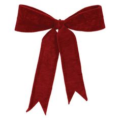 a red bow tied to the side of a white wall