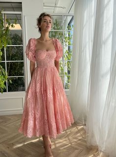 Teuta Matoshi Dresses, Baby Pink Wedding, Coronation Gown, Teuta Matoshi, Rose Gown, Midi Gowns, Exquisite Gowns, Corset Bustier, Floral Gown