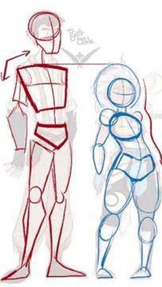 three different types of mannequins are shown in this drawing lesson for beginners