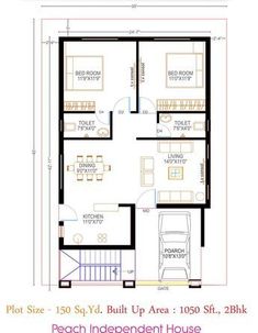 two story house plan with 3 bedroom and 2 bathroom