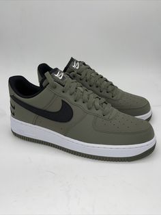 Black Air Force 1, Nike Kicks, Athletic Models, Nike Air Force 1 07, Green Brands, Black Olive, Nike Air Force 1, Air Force 1, Nike Air Force