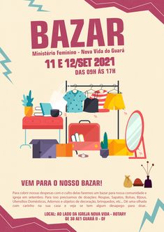 a poster with an image of a bed and desk in the background, text reads bazar