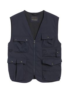 Heritage Water-Repellent Utility Vest | Banana Republic Cotton Work Vest With Cargo Pockets, Cotton Workwear Vest With Cargo Pockets, Fall Vest With Side Pockets For Outdoor Activities, Fall Outdoor Vest With Side Pockets, Sleeveless Utility Outerwear With Pockets, Utility Vest For Outdoor Work In Fall, Fall Utility Vest For Outdoor Work, Outdoor Work Vest With Pockets For Fall, Casual Workwear Vest With Cargo Pockets