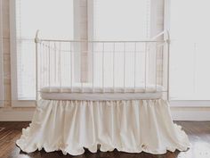 Ivory | Ruffled Crib Skirt Crib Dust Ruffle, Neutral Nursery Bedding, Ruffle Crib Skirt, Elegant Nursery, Neutral Crib, Girl Nursery Bedding, Girl Cribs, Crib Skirt