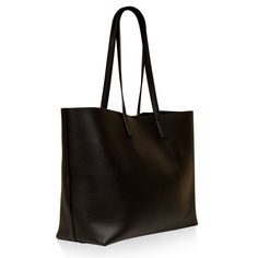 Acclaimed for its understated aesthetic and minimalist silhouettes, the "Shopping Bag"?ÿtote from Saint Laurent?ÿis the ideal accessory for any woman with a chic, simple sense of style and a love for discreet luxury. Crafted from smooth, pure black calfskin?ÿleather, the Shopping bag?ÿis a prime example of an "if you know, you know" aesthetic. With its low-key embossed logo and two top handles, this bag is the ideal accessory for you if you're an individual with a lot to carry. Spacious enough to hold your entire world inside, the Shopping bag?ÿis sleek, sophisticated and practical. A true must-have for any Saint Laurent?ÿlover! SPL Exterior Smooth Black?ÿleather Non-structured leather tote Two top handles Very good condition?ÿbody of the bag Magnetic button closure Clochette with metal si Classic Black Shopping Bag, Black Structured Shopping Bag, Black Soft Leather Shopping Bag, Black Leather-lined Shoulder Bag For Shopping, Black Leather-lined Tote Hobo Bag, Plain Black, Zip Pouch, Embossed Logo, Timeless Handbag