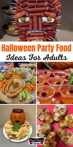 Halloween Party Food Scary Halloween Party Food, Halloween Themed Snacks, Halloween Party Food Ideas, Halloween Party Appetizers, Halloween Party Food