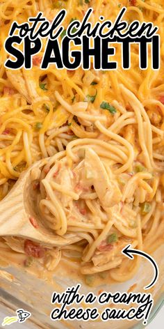 the recipe for chicken spaghetti with creamy cheese sauce