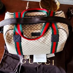 Gucci Diamante, Which Means It Doesn't Have The Standard Gg Monogram. Definitely A Gucci Limited Item. Bag Shows No Wear Or Tear. Designer Gucci Bag, Designer Pre-owned Travel Bags, Luxury Pre-owned Bags, Luxury Pre-owned Travel Shoulder Bag, Gucci House, Gucci Bag With Turn-lock Closure For Travel, Pre-owned Gucci Top Handle Bag, Gucci Shoulder Bag With Gold-tone Hardware For Travel, Pre-owned Beige Gucci Bag