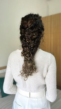 Curly Mermaid Hairstyle Different Hair Styles For Curly Hair, Naturally Curly Braided Hairstyles, Hair Tutorial For Short Hair Easy, Curly Hairstyles Long Hair Wedding, Curly Hair Loose Braid, Easy Hair Style For Curly Hair, Easy Curly Hairstyles Long Hair, Simple Curly Wedding Hair, Curly Formal Hairstyles Medium