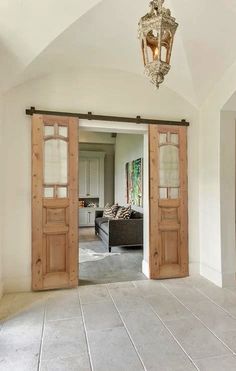 an open door leading into a living room